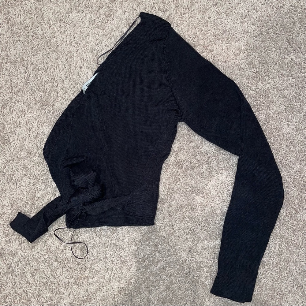 Zara one shoulder knit with tie